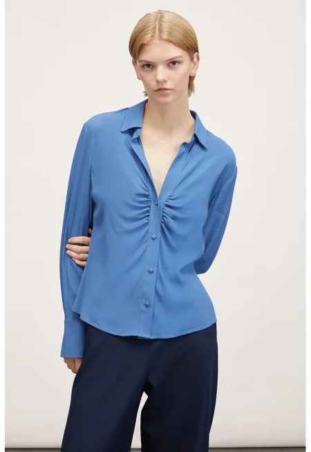 Риза с набирания - Ледено синьо