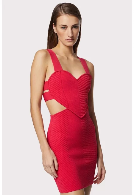 Rochie mini cambrata - cu detaliu in forma de inima - Червен