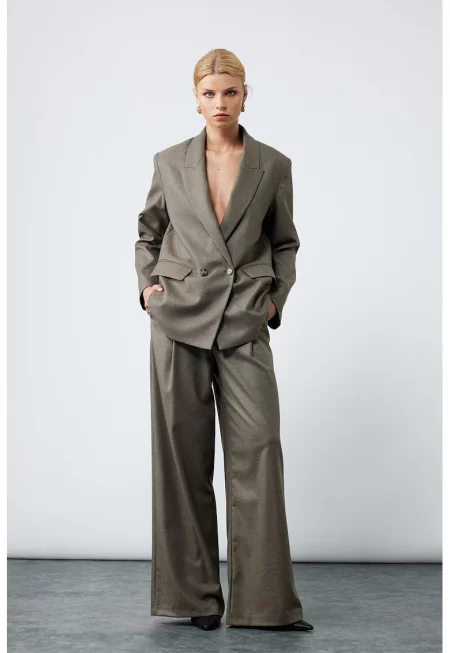 Сако с двуредно закопчаване - Сиво-кафяв