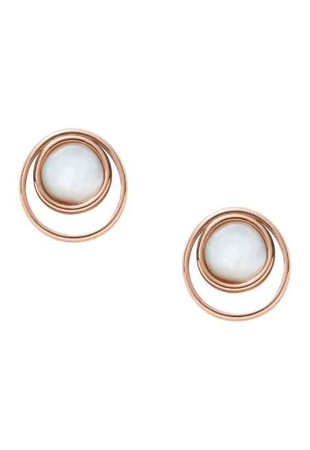 Седефени обеци на винт - Розе