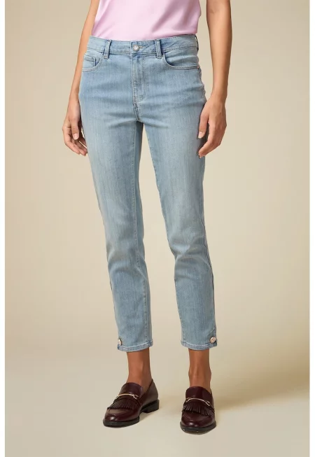 Скини дънки над глезена - Светлосин