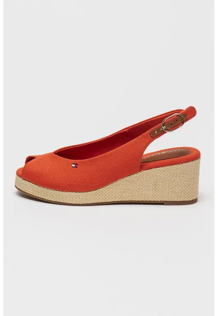 Скосени сандали Flag с каишка на петата - Червен