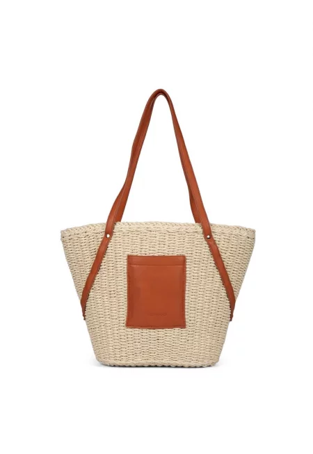 Сплетена шопинг чанта Rialma - Карамел