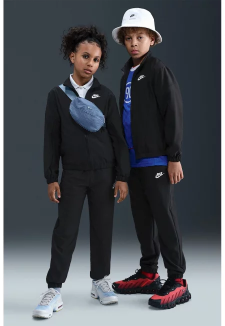 Спортен панталон Sportswear с цип - Бял/Избеляло черно