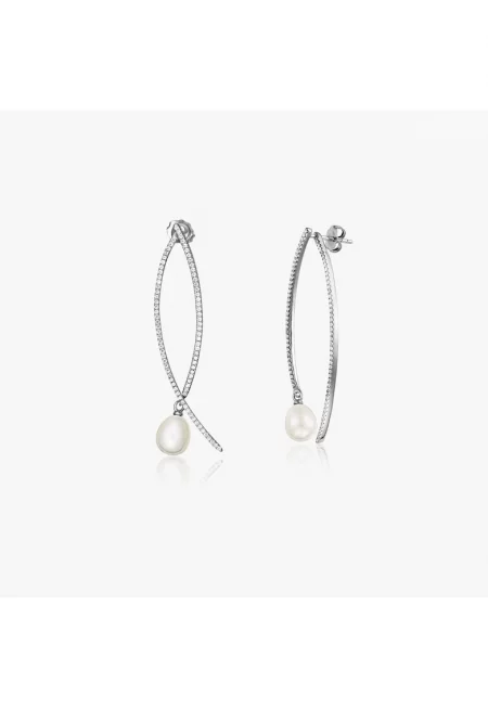 Сребърни обеци Deco - Естествени перли