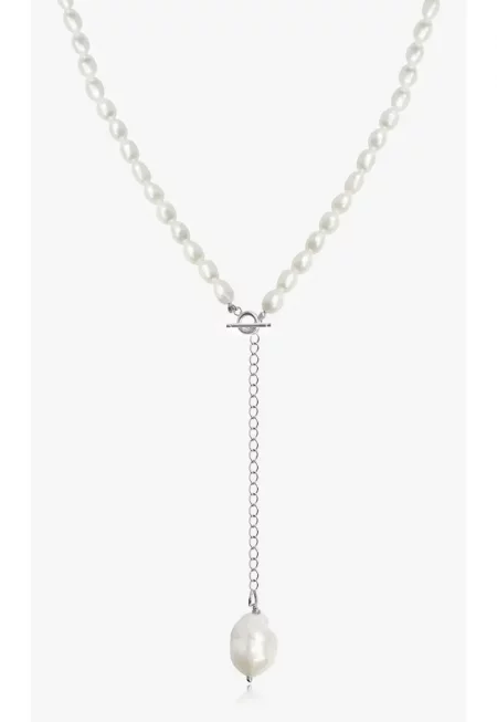 Сребърно колие Жаклин - Естествена перла