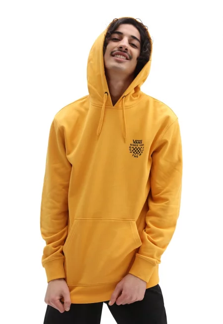 Суитшърт с джоб тип кенгуру - Жълт