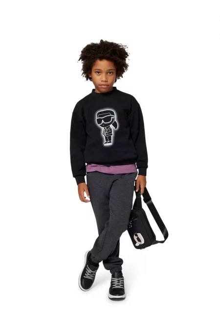 Суитшърт с лого - Черен