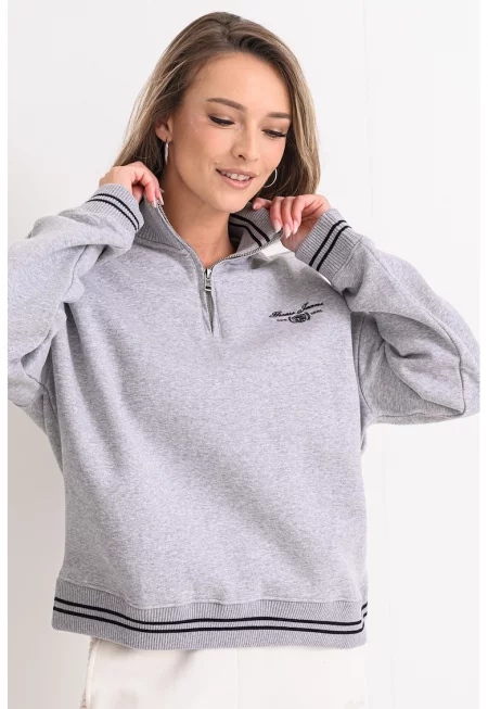 Суитшърт с цип и яка