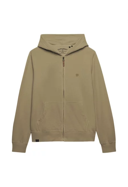 SUPERDRY - Худи Classic Essential с цип - Зелен