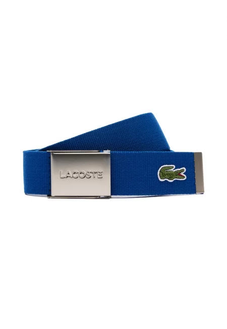 Текстилен колан с метална тока - Син