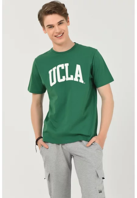 Тениска Culver с овално деколте и лого - Бял/Зелен