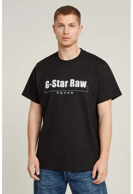 Тениска от органичен памук с лого - Бял/Черен