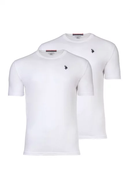 Тениска с бродирано лого - 2 чифта - Бял