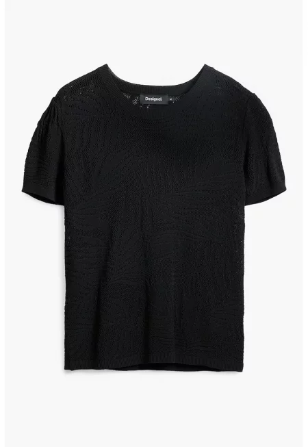 Тениска с принт - Черен