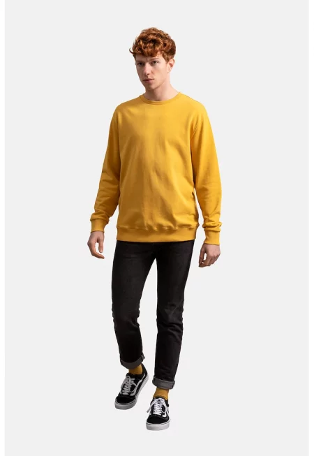 Унисекс памучен суитшърт - Шафраново жълто