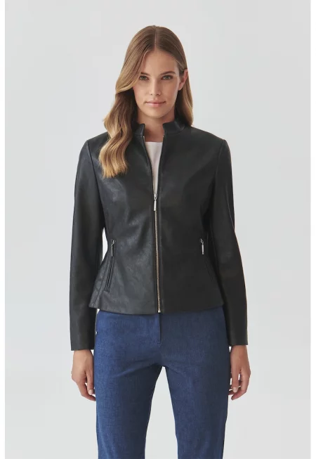 Яке от еко кожа - Черен
