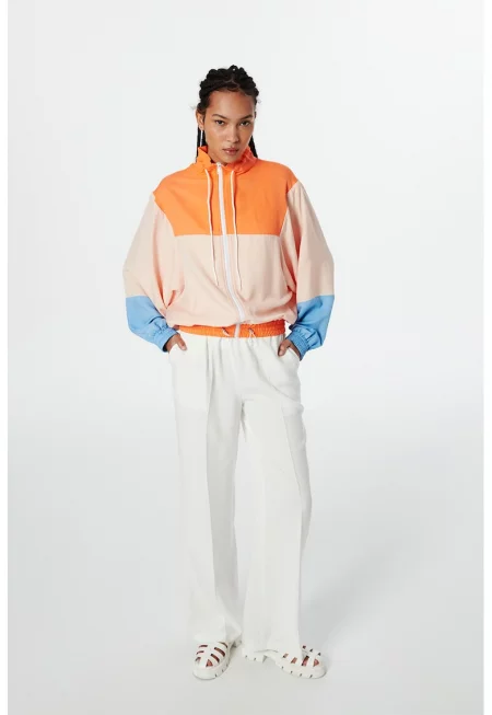 Яке в цветен блок с цип