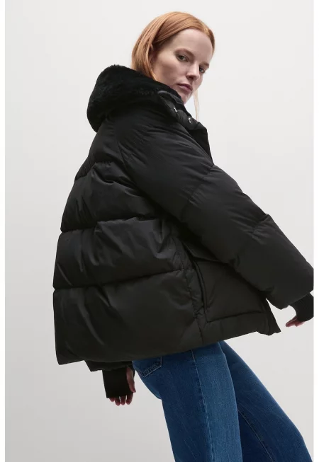 Зимно яке с пухена вата - Антрацитно сиво