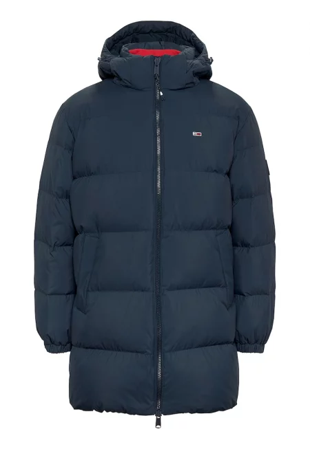 Зимно яке с пухена вата иотделяща се качулка - Тъмносин