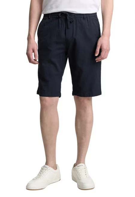 Бермуди с лен - Ултрамарин синьо