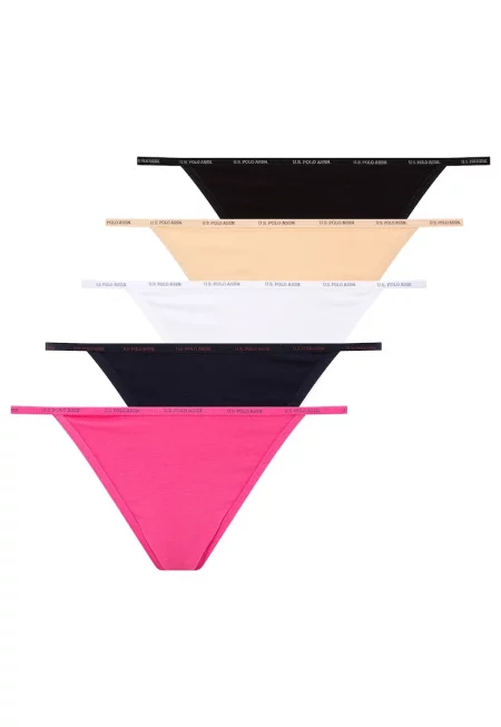 Бикини - 5 чифта - Черен/Ултрамарин синьо/Розово