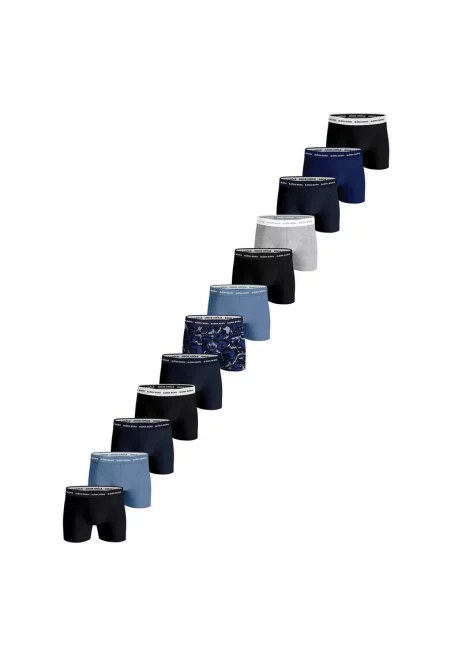 Боксерки с лого на талията - 12 чифта - Черен/Сив/Син