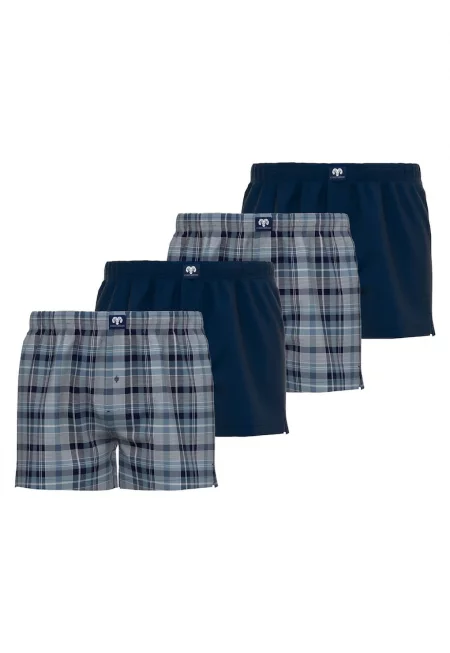 Боксерки с памук - 4 чифта - Син