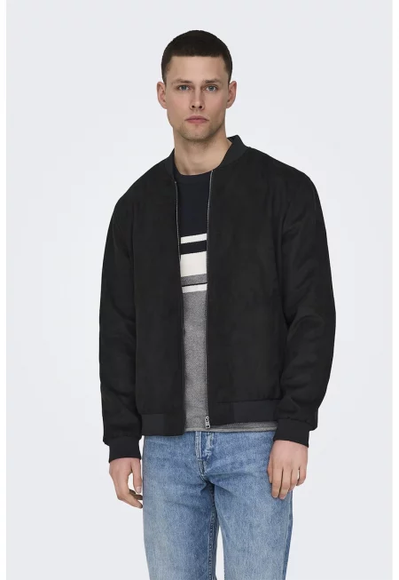 Бомбър яке от еко велур