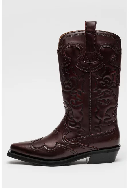 Ботуши от еко кожа - Бордо