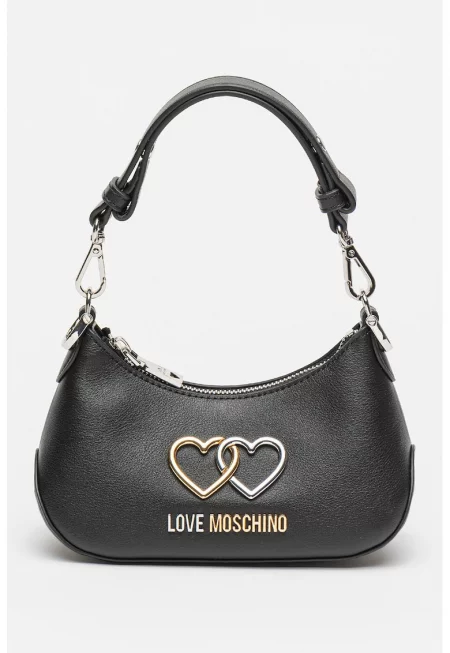 Чанта от кожа и еко кожа - Черен