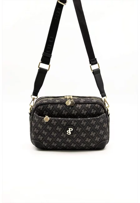 Чанта през рамо с принт - Тъмнозелен