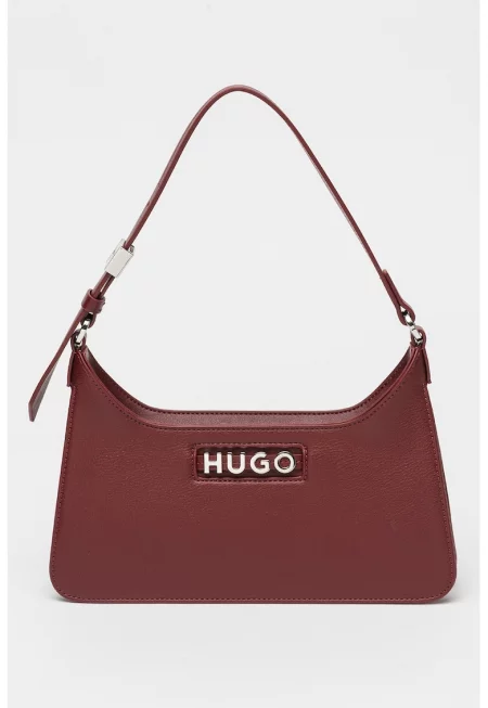 Чанта за рамо от еко кожа - Тъмночервен