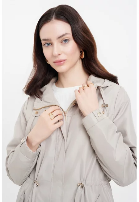 Дълъг тренч с качулка