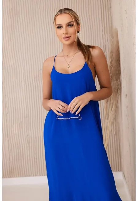 Дълга рокля с презрамки - Един размер