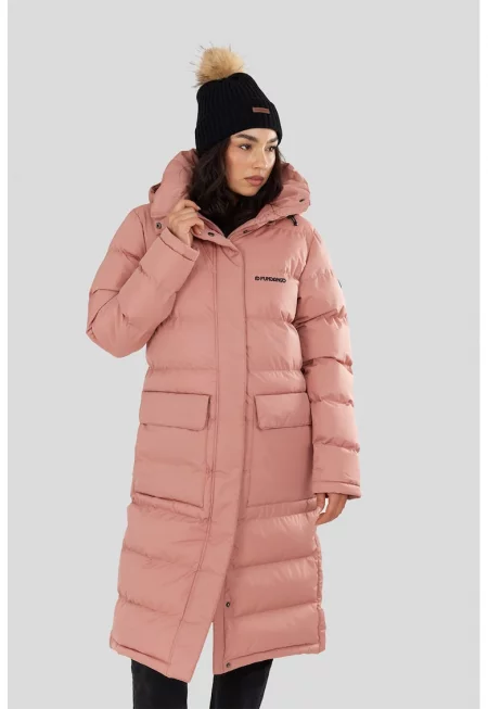 Дълго подплатено зимно яке Sabina - Прашно розово