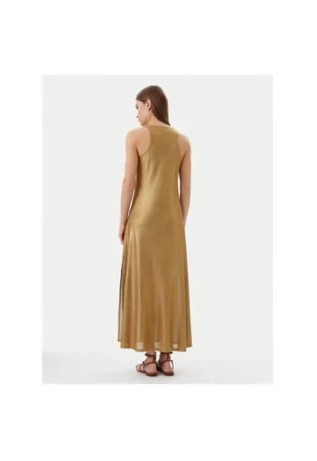 Дамска лятна рокля  LS2516020 - Полиестер/Еластан - Златист - Златист