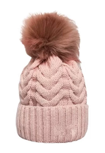 Дамска шапка  Розова - един размер