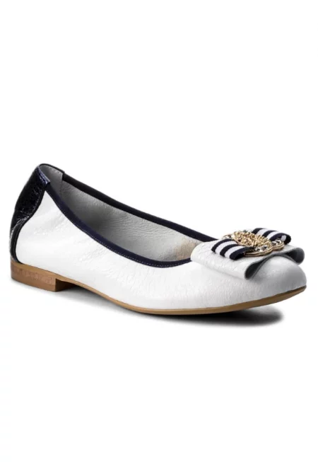Дамски балетки -  200670294 - Бели - Естествена кожа -