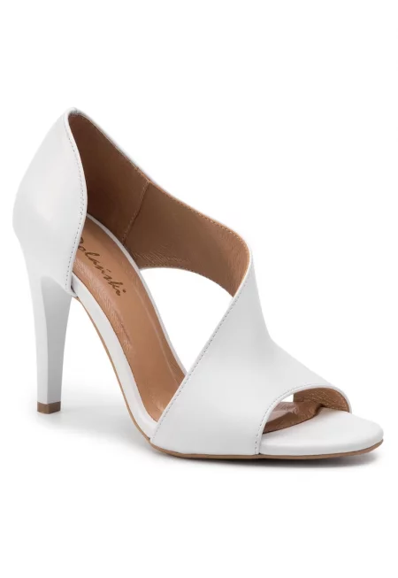 Дамски сандали -  201646557 - Естествена кожа - Бели