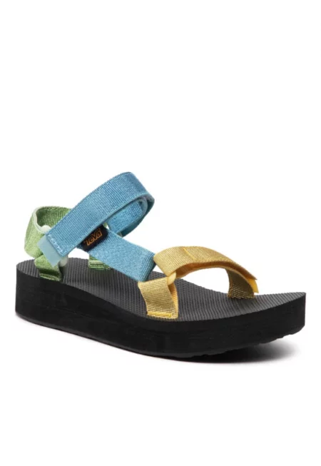 Дамски сандали -  300146095 - Многоцветни - Текстил - Многоцветен