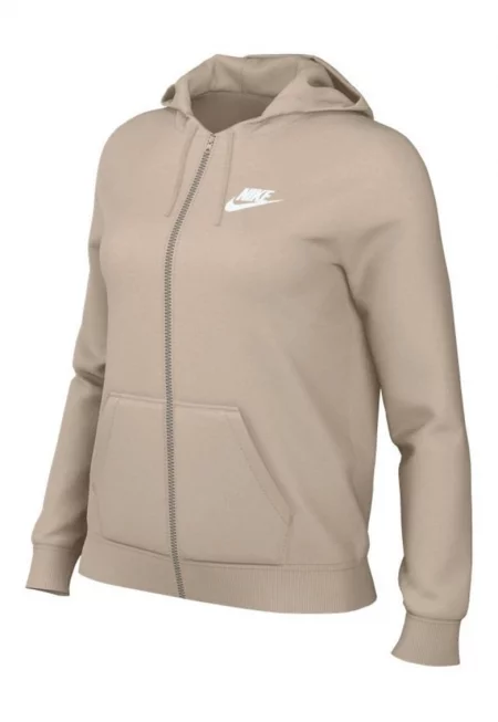 Дамски суичър с цип  W NSW CLUB FLC FZ HOODIE STD - Памук - Бежов -