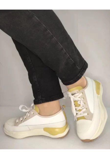 Ежедневни дамски обувки  60006A J7-N Кремаво с жълто - Крем