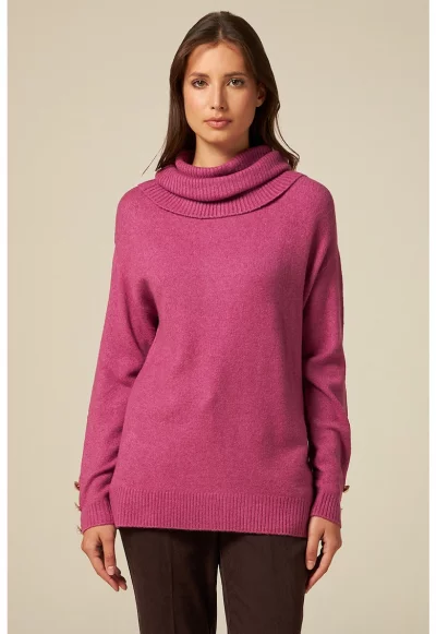 Фино плетен пуловер с шал-яка
