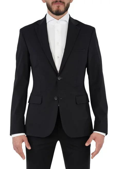 IOS BY MAICA - Стреч сако от немачкаема материя - Черен