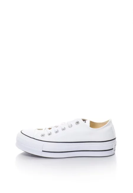 Кецове Chuck Taylor All Star Lift с равна платформа - Бял