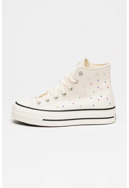 Кецове Chuck Taylor All Star Lift с равна платформа - Мръснобял
