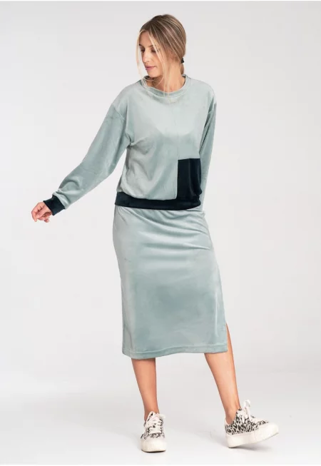 Комплект за тренировка от кадифе  M1036 - пола - Зелен