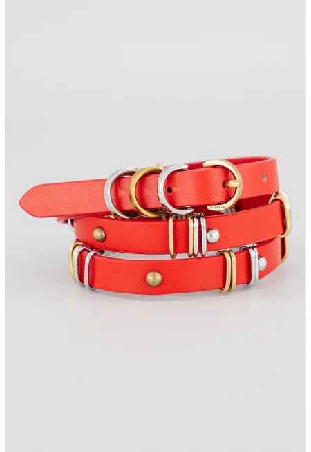 Кожен колан - Червен