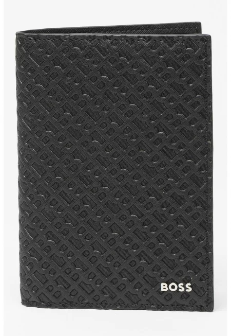 Кожен портфейл с лого - Черен